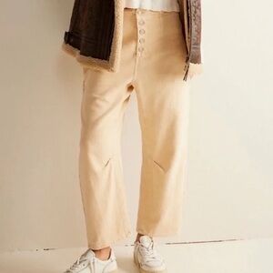 Free People | Beige Osaka Soft Barrel Jeans